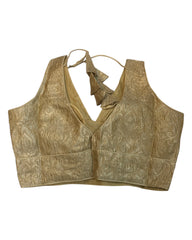 Gold - Crushed Tissue Saree / Lehenga Blouse - With Cups - Margin to loosen - UK Stock - AF2341 C 1224