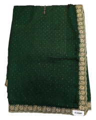 Green - Dupion Silk -Fancy Party Saree with Blouse Piece - 11KA24 SP2416