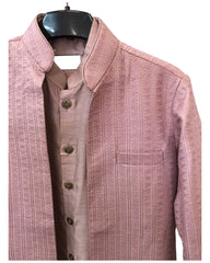 Dusty Pink - Mens Kurta Set with Rich Long Jacket - UK Stock - 24h Dispatch - HHF2411 TV 0624