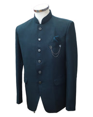 PREMIUM Slim Fit Mens Teal BandhGala / Prince / Chinese Collar Jacket - Fantastic Fit - CS2406 TC 0524