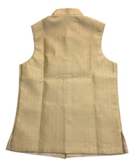 Gold - Banarasi Handloom Brocade Mens Waistcoat - UK Stock- Dispatch in 24 hrs - KCS241105 KK