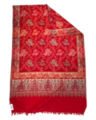 Red - Soft Art Wool Handloom Woven Shawl - (P350) 11KY24 NTC2414 RED2