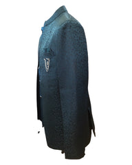 PREMIUM Slim Fit Mens Teal BandhGala / Prince / Chinese Collar Open Jacket with inside Waistcoat- Fantastic Fit - CS2407 JP 0524