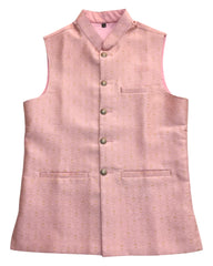 Pink - Banarasi Handloom Brocade Mens Waistcoat - UK Stock- Dispatch in 24 hrs - KCS241104 KK