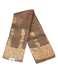 Gold -Traditional Handloom Banarasi Sari / Saree - with Blouse Piece - SN2401 11VJ24