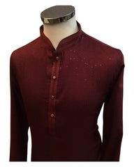 Maroon - Fantastic Mens Indian Kurta set - Weddings / Walimas , Sangeet, Eid, Mehndi / Henna - NAD2404 08KA24