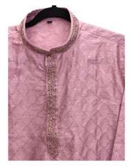 Pink - Cotton Silk Mens Indian Kurta set - Weddings / Walimas , Sangeet, Eid, Mehndi / Henna - KCS1045 06KC24