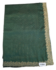 Sage Green - Chiffon - Fancy Party Saree with Blouse Piece - 11KP24 SP2423