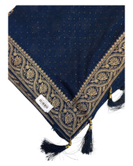 Navy Blue - Crepe -Fancy Party Saree with Blouse Piece - SP2407 11VV24