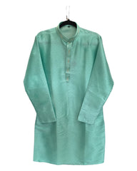 Sea Green - Banarasi Brocade Mens Indian Kurta set - Weddings / Walimas , Sangeet, Eid, Mehndi / Henna - KCS1066 06KP24