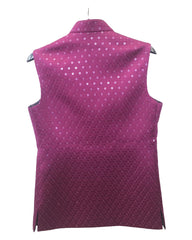 Magenta - Rich Lucknowi Sequins Mens Waistcoat / Bandi - Bollywood - HHF2402 KK 0624