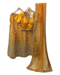 Amber / Yellow - Ready Made Lehenga Set - Size 12 - 38