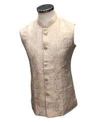 Champagne - Rich Suiting Material Mens Indian Waistcoat - Amazing Fit - Great Quality - YD2425 KH 0824