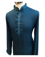 Teal - Fantastic Mens Indian Kurta set - Weddings / Walimas , Sangeet, Eid, Mehndi / Henna - NAD2404 08KA24