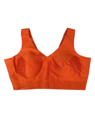 Rust / Burnt Orange - Silky Saree blouse with cups,  Sleeveless - 38