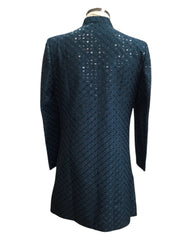 Teal Blue / Green - Stunning Double Layered Mens Sherwani - SHU2504 PC 0325