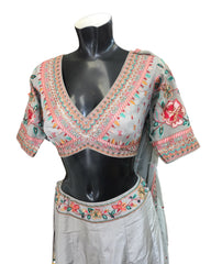 Light Grey Ready Made Lehenga Set - UK Stock - 24h Dispatch - ZC114  KYP 0324