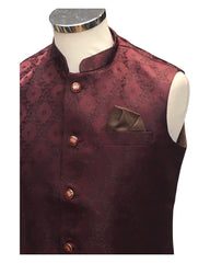 Wine - Rich Suiting Material Mens Indian Waistcoat - Amazing Fit - Great Quality - YD2423 KC 0824