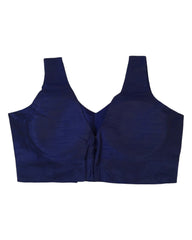 Navy Blue - Silky Saree blouse with cups,  Sleeveless - 42