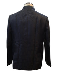 Navy Blue - PREMIUM Slim Fit Mens Self Brocade BandhGala / Prince / Chinese Collar Jacket - Fantastic Fit - CS2501 01TA25