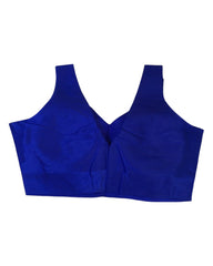 Royal Blue - Silky Saree blouse with cups,  Sleeveless - 42