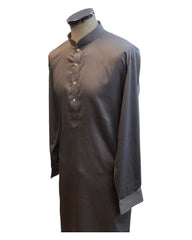 Light Grey - Rich Material Mens Indian Kurta set - Pair with a waistcoat or wear under Sherwanis - Weddings / Walimas , Sangeet, Mehndi / Henna , Eid / Diwali - BS2503 01VK25