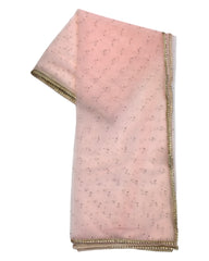 Peach - Ladies Net Dupatta with Gold Lace Border  & Diamante - Mix N Match -  VC2501 T0125