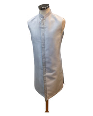 Silver / Light Grey - PREMIUM Mens Knee Length  Jacket with Long Waistcoat - Fantastic Fit - KCS6100 02PR25