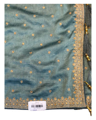 Light Blue - Dupion Silk -Fancy Party Saree with Blouse Piece - SP2413 11KH24