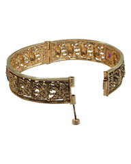 Openable - Antique Gold Finish Hand Crafted Rajasthani Kada Bangle (Single) - Mix N Match - SB1128 J