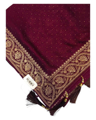 Maroon - Crepe -Fancy Party Saree with Blouse Piece - SP2407 11VV24