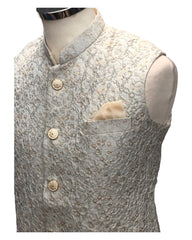 Grey - Rich Suiting Material Mens Indian Waistcoat - Amazing Fit - Great Quality - YD2425 KH 0824