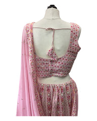 Baby Pink Chiffon Lucknow Lehenga Set - UK Stock - 24h Dispatch - AF2326 TP 0523