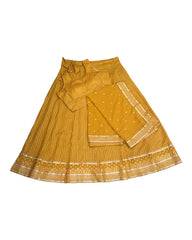 Mustard Yellow Chiffon Lucknow Lehenga Set - UK Stock - 24h Dispatch - AF2330 TC 0623