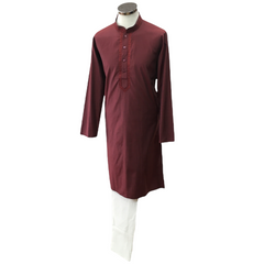 Maroon Cotton Silky Mens Kurta Set - Sangeet Mehendi Haldi KCS1001KY 0921